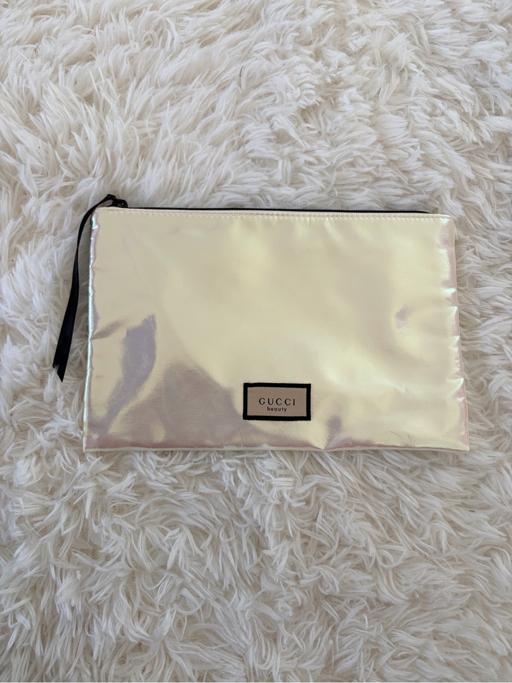 Gucci Cream Iridescent Cosmetic Pouch